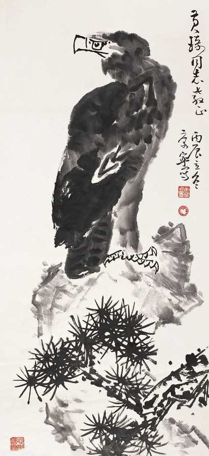 康宁 松鹰图 立轴